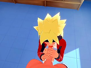 Boruto Naruto - POV Kiba x Boruto Handjob, blowjob &_ Anal with creampie and cum in his mouth  - Yaoi 3D